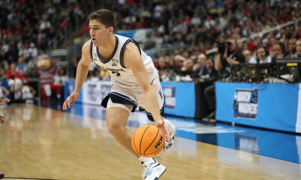 Villanova guard Collin Gillespie dribbles during the Wildcats' 2022 NCAA Tournament run. David Hague/PSN