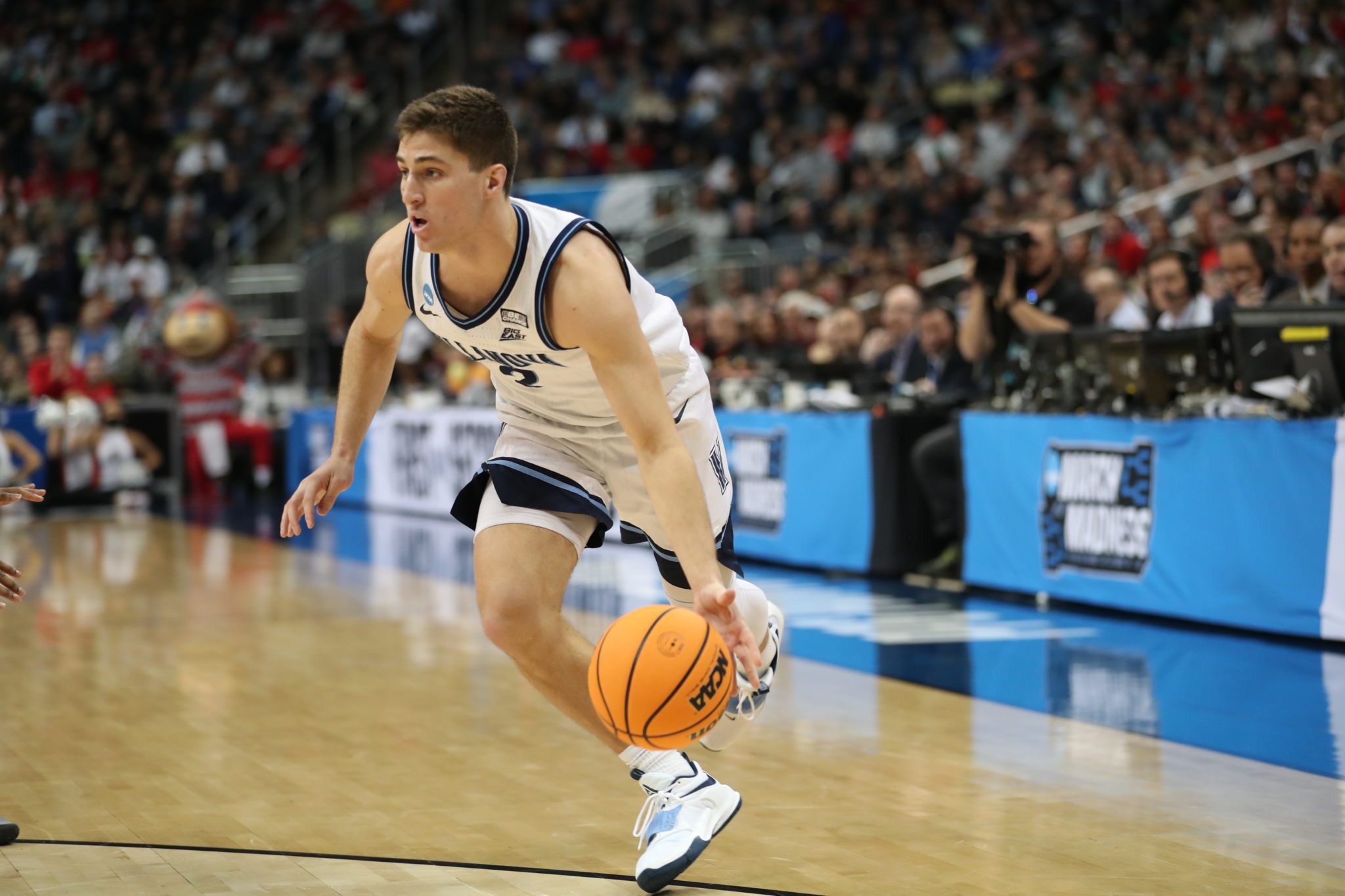 Villanova guard Collin Gillespie dribbles during the Wildcats' 2022 NCAA Tournament run. David Hague/PSN