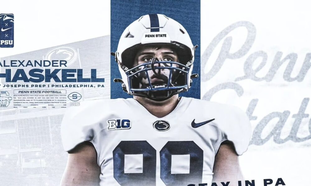 Rising St. Joseph's Prep senior and Penn State football commit Alexander Haskell. Image courtesy of Penn State athletics.