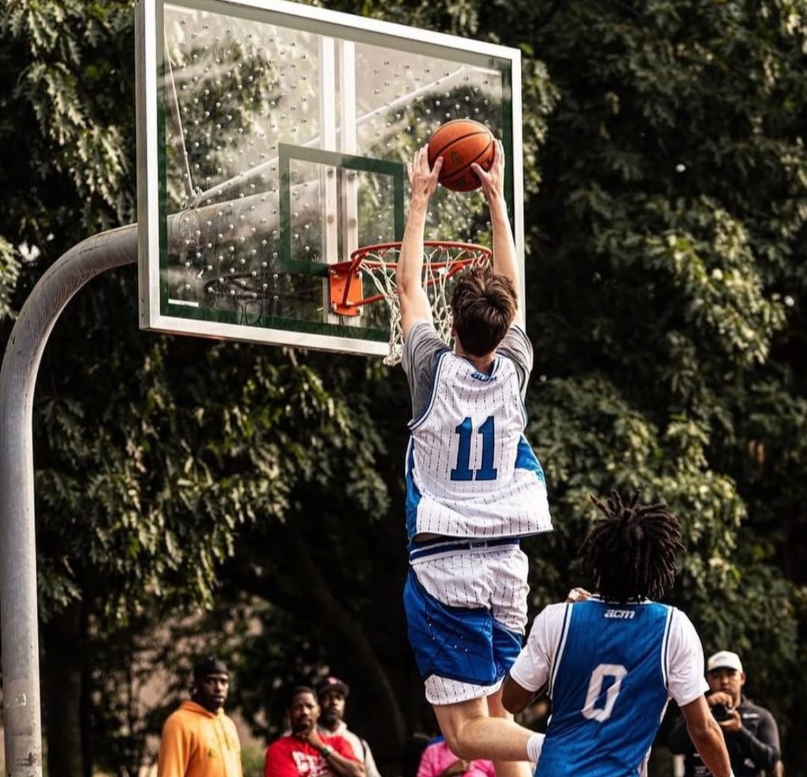 2026 Villanova recruiting target Quinn Costello lays down a dunk. Image courtesy of Quinn Costello's Instagram account.