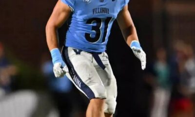 Villanova Football linebacker Shane Hartzell. Image courtesy of the CAA Football Instagram account.