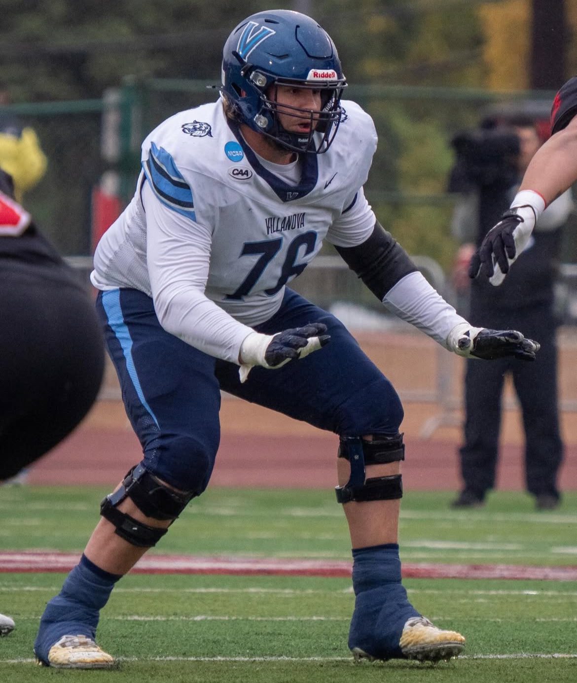 Villanova football starting tackle Stephane Voltaire. Image courtesy of Stephane Voltaire's Instagram account