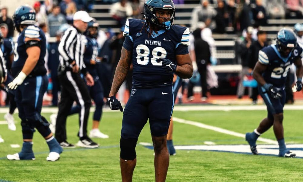 Villanova Football tight end Antonio Johnson. Image courtesy of Antonio Johnson's Instagram account.