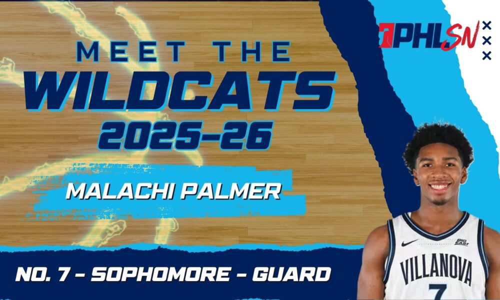Villanova Men's Basketball sophomore guard Malachi Palmer. Graphic by Griffin Floyd/Philadelphia Sports Now