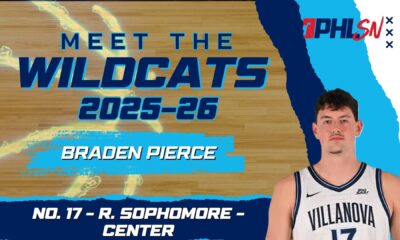 Villanova Redshirt Sophomore center Braden Pierce. Graphic by Griffin Floyd/Philadelphia Sports Now
