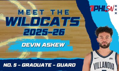 Villanova Men's Basketball Guard Devin Askew. Graphic By Griffin Floyd/Philadelphia Sports Now