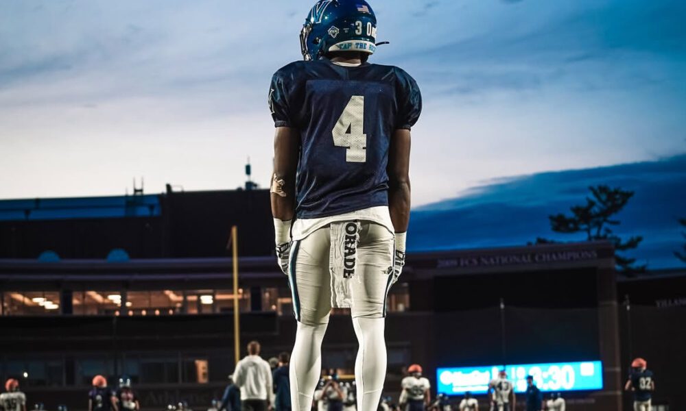 Villanova football running back/kickoff returner Ja'briel Mace. Image courtesy of Nova Football Recruiting's Instagram