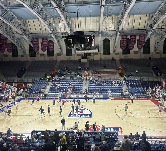 The Palestra ahead of St. Joseph's vs Penn in Big 5 play. Griffin Floyd/Philadelphia Sports Now.