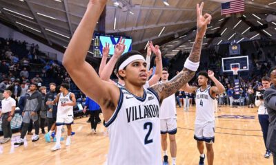 Villanova Guard Bryce Lindsay walks off the court after beating Queens. Image courtesy of Nova MBB's Instagram account.