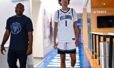 Villanova recruiting target Adam Oumiddoch and assistant coach Ash Howard. Image courtesy of Adam Oumiddoch's Instagram account.