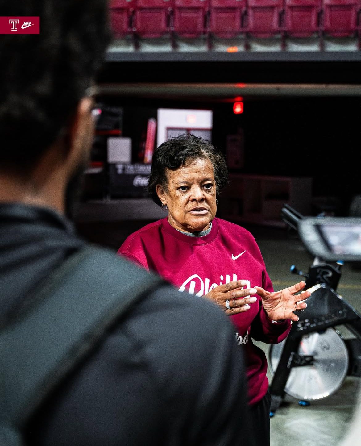 Temple women's basketball head coach Diane Richardson. Image via Temple Women's Basketball's Instagram account.
