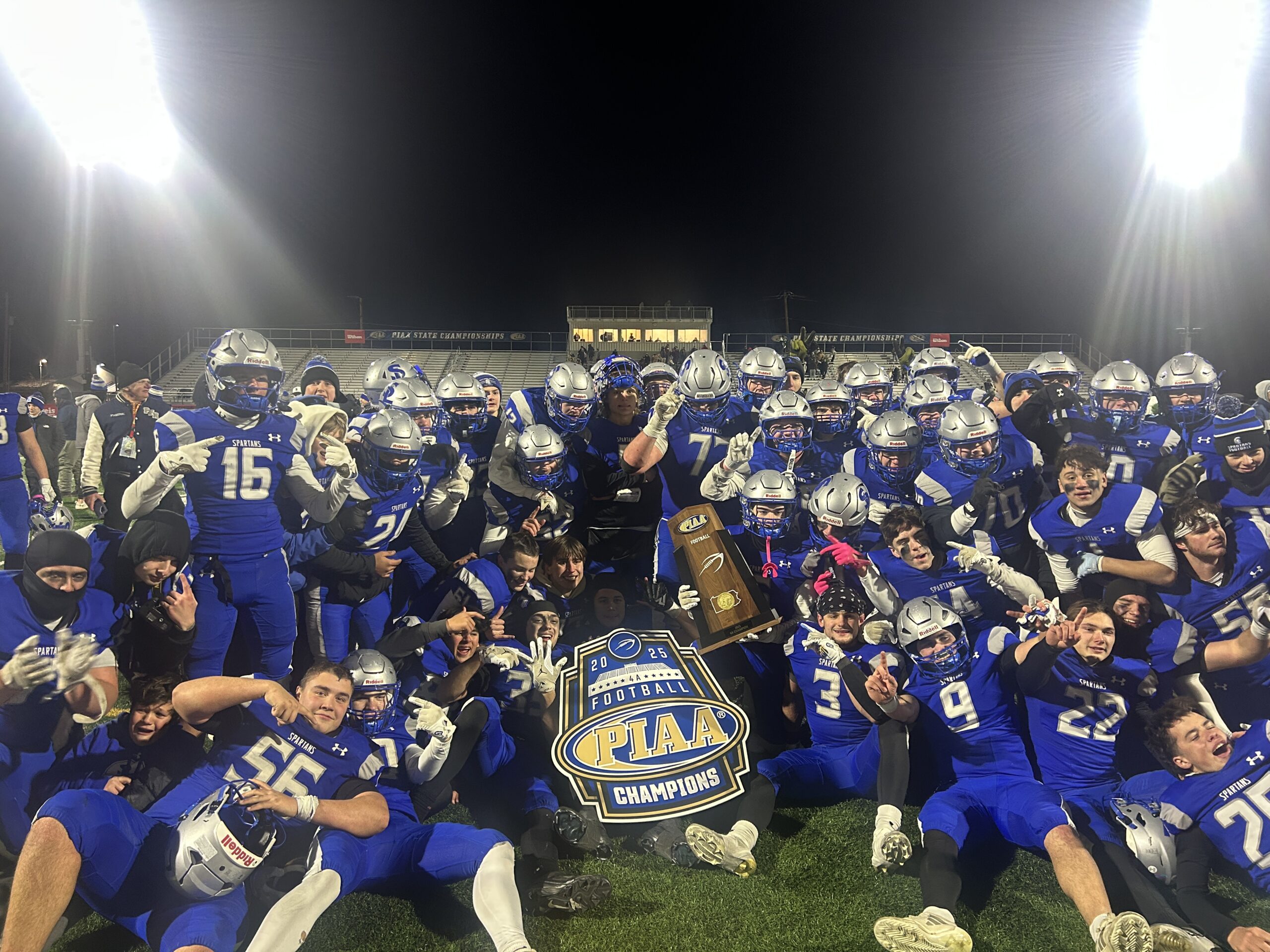 Southern Lehigh celebrates after winning the 2025 PIAA 4A state title. Griffin Floyd/Philadelphia Sports Now