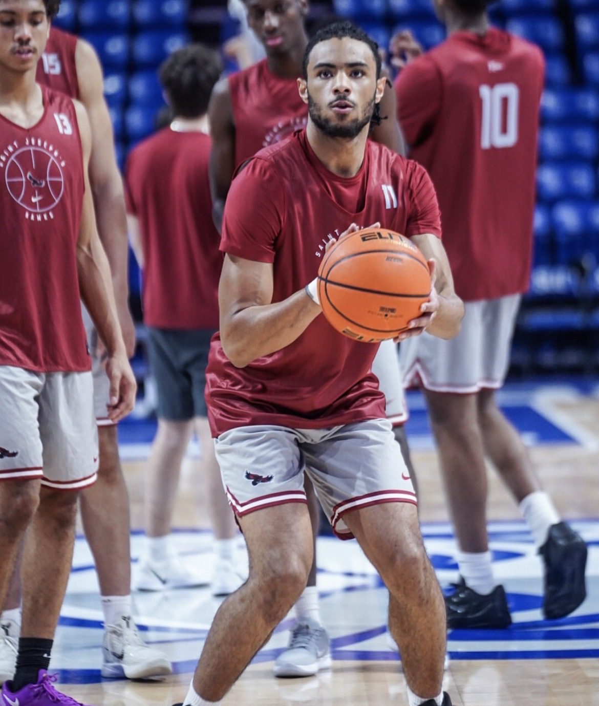 Saint Joseph's guard Jaiden Glover-Toscano. Image courtesy of sjuhawks_mbb's Instagram account.