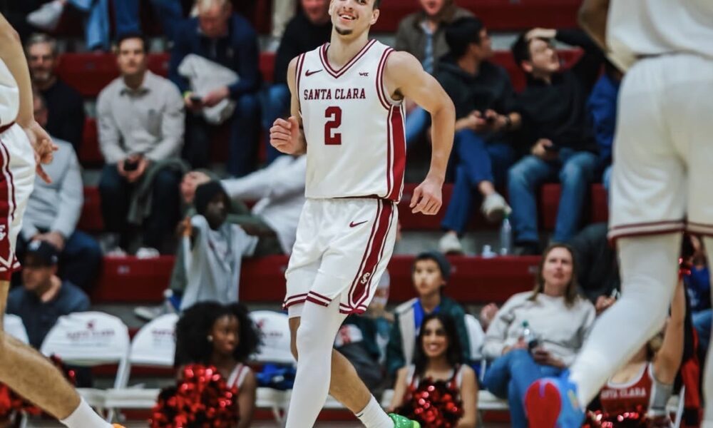 Former Villanova guard Sash Gavalyugov. Image courtesy of Santa Clara Men's Basketball's Instagram account