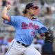 Philadelphia Phillies right-handed pitching prospect Zach McCambley. Image courtesy of bluewahoosbball's Instagram account.