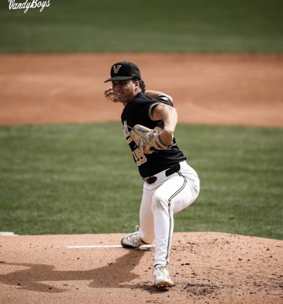 Philadelphia Phillies' right-handed pitching prospect Cody Bowker during his time at Vanderbilt. Image courtesy of vandyboys' Instagram account.