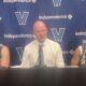 Left to right: Villanova guard Devin Askew, head coach Kevin Willard and guard Tyler Perkins after the Wildcats' loss to St. John's on Saturday, Jan. 17.