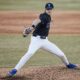 Phillies left-handed pitching prospect James Tallon winds up during a game for the Duke Blue Devils. Image courtesy of dukebase's Instagram account.