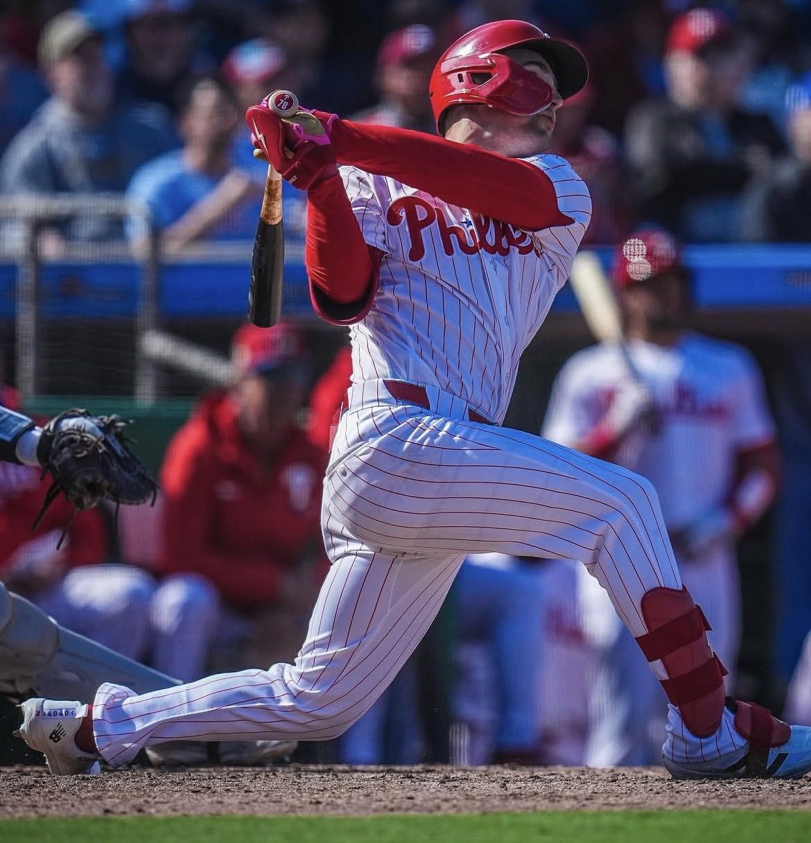 Phillies' shortstop prospect Carson DeMartini clears the fences during a spring training game. Image courtesy of philsplayerdev's Instagram account.