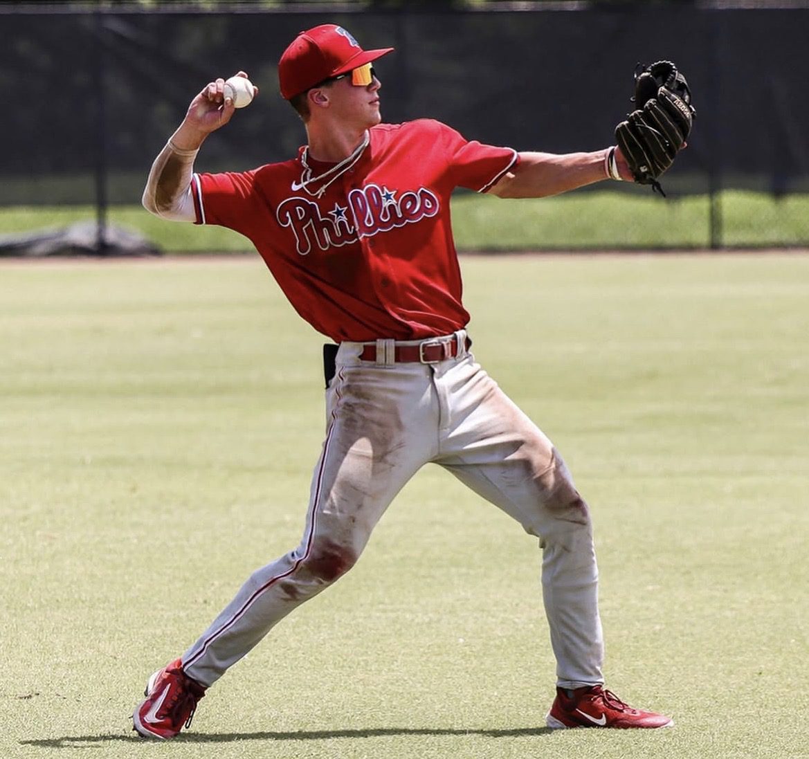 Phillies' outfield prospect Griffin Burkholder. Image courtesy of Griffin Burkholder's Instagram account.