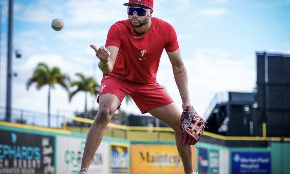 Phillies center field prospect and opening day roster member Justin Crawford. Image courtesy of Justin Crawford's Instagram account.