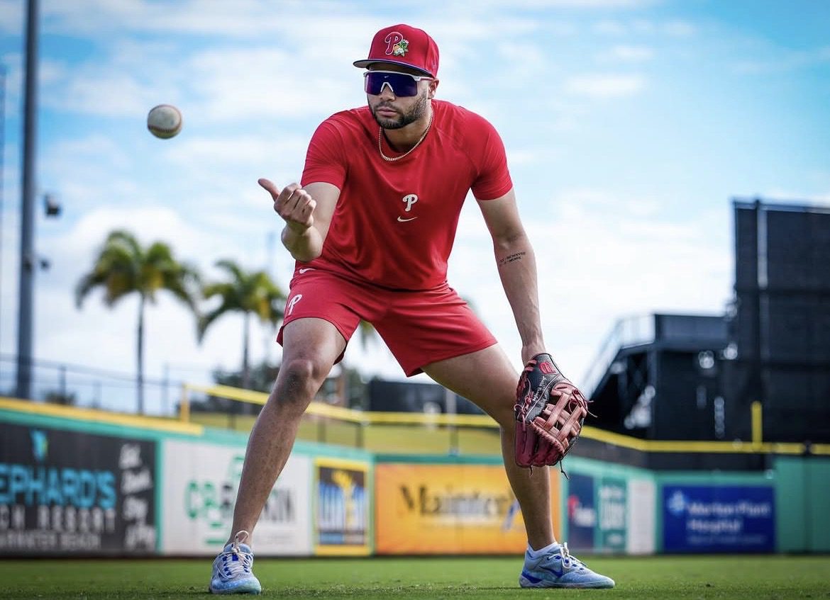 Phillies center field prospect and opening day roster member Justin Crawford. Image courtesy of Justin Crawford's Instagram account.