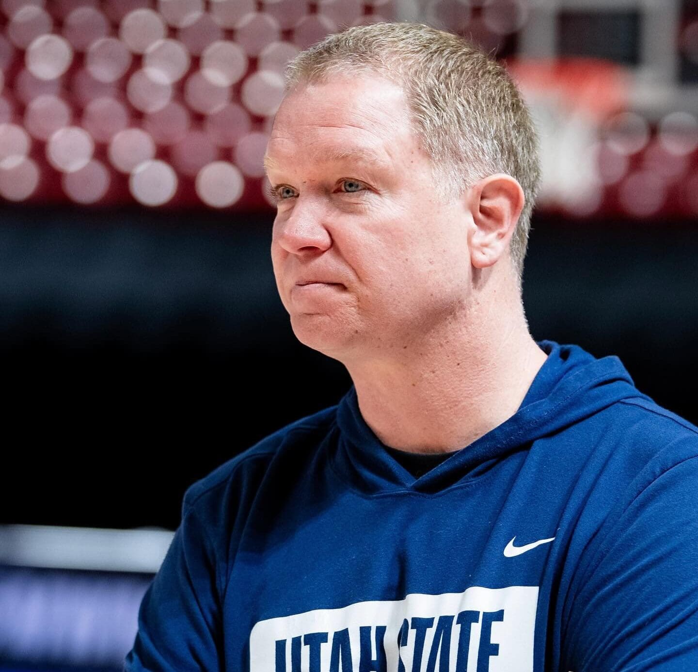 Utah State head coach Jerrod Calhoun. Image courtesy of Utah State Athletics.