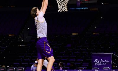 Philadelphia product Matt Gilhool goes up for a dunk during practice with the LSU Tigers. Image courtesy of Matt Gilhool’s Instagram account.