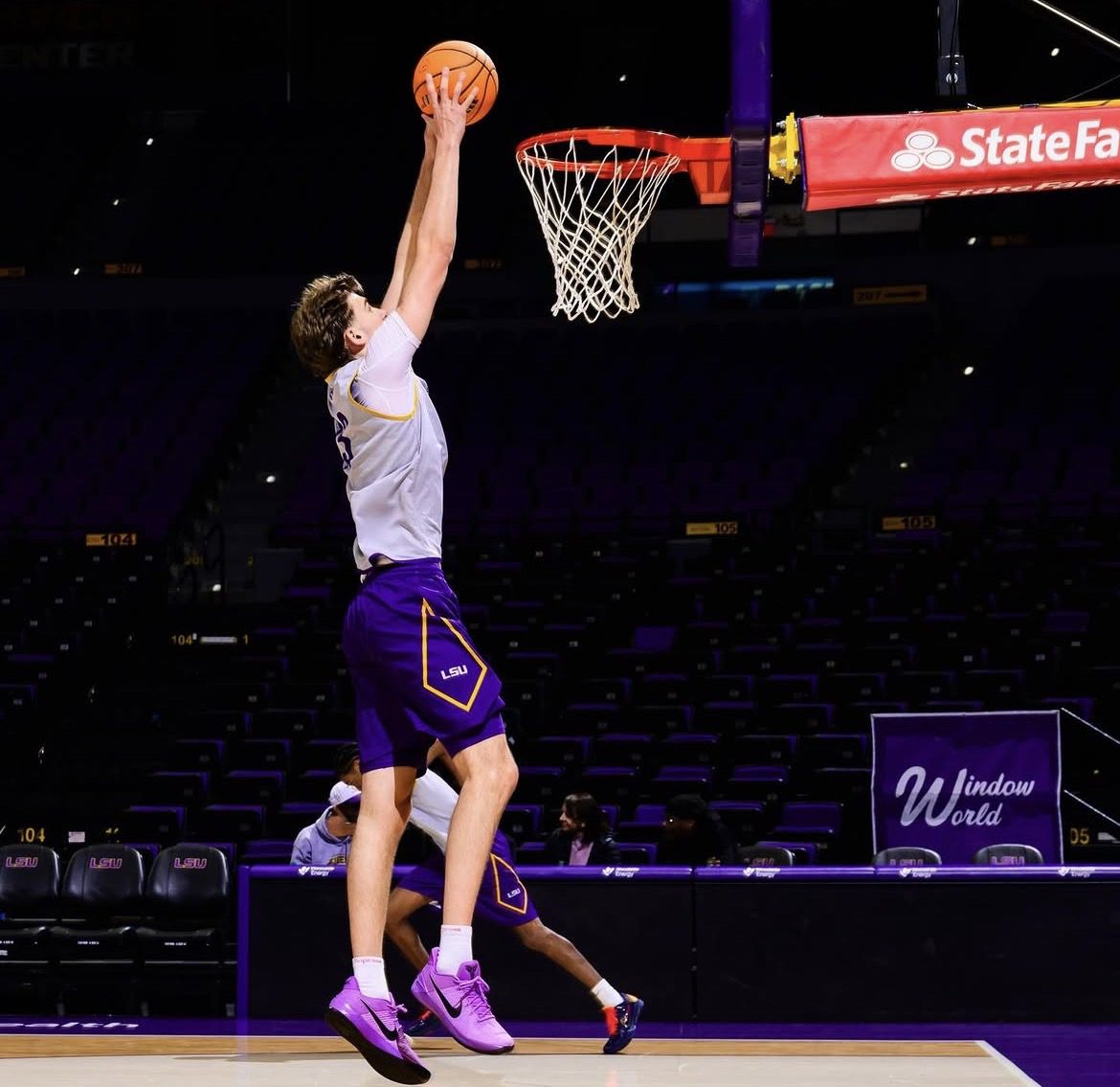 Philadelphia product Matt Gilhool goes up for a dunk during practice with the LSU Tigers. Image courtesy of Matt Gilhool’s Instagram account.