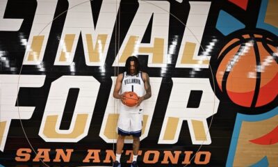 Villanova transfer Devin Royal poses at the Finneran Pavilion on his campus visit. Image courtesy of Devin Royal's Instagram account