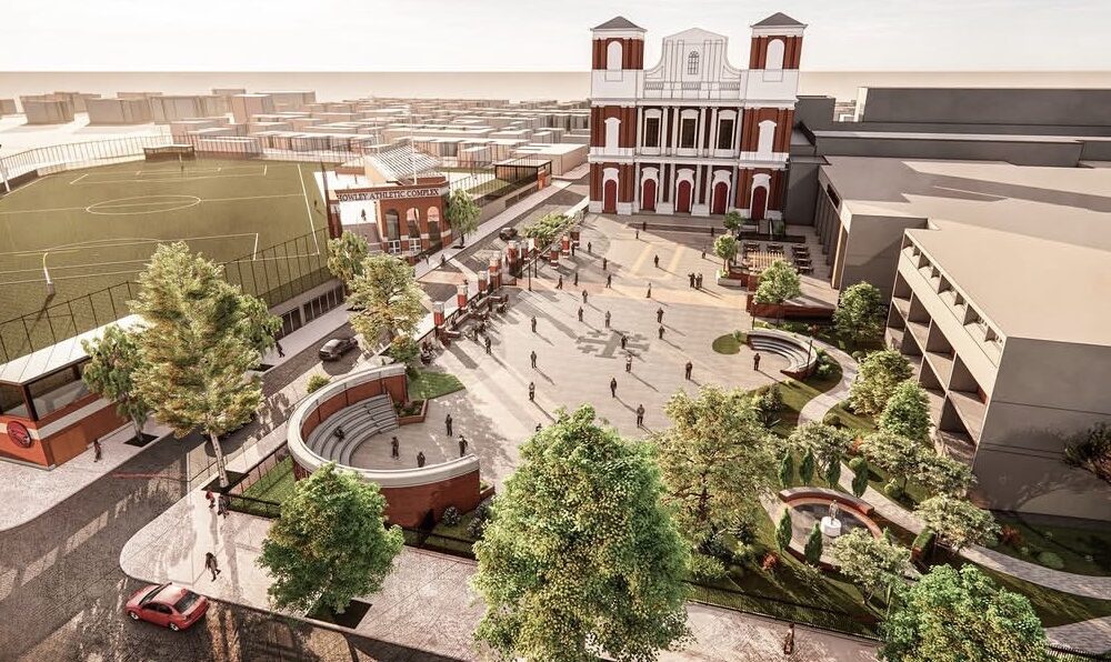 A rendering of Saint Joseph's Prep's planned campus renovation. Image courtesy of st_josephs_prep's Instagram account.