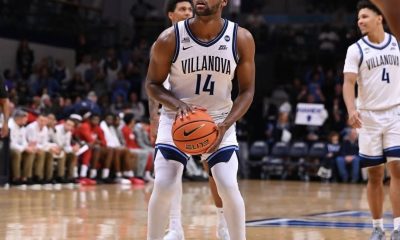 Villanova guard Wade Chiddick attempts a free throw. Image courtesy of Wade Chiddick's Instagram account.