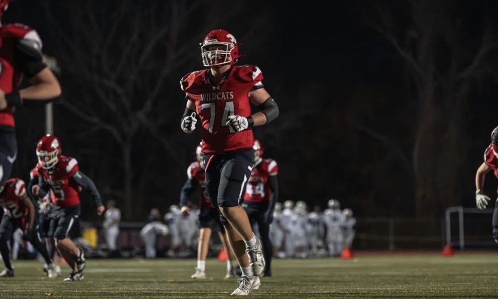 Villanova Football offensive tackle commit Matthew Wagner. Image courtesy of Matthew Wagner's Instagram account.