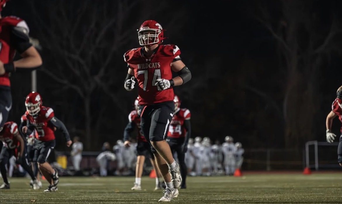 Villanova Football offensive tackle commit Matthew Wagner. Image courtesy of Matthew Wagner's Instagram account.
