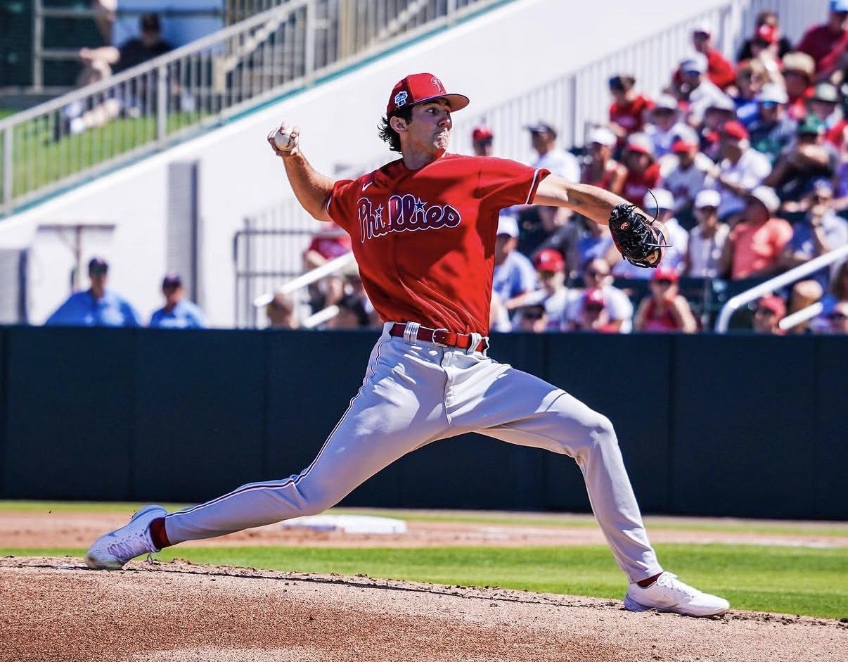 Phillies 2021 first round draft pick Andrew Painter delivers a pitch. Image courtesy of Philsplayerdev's Instagram account.