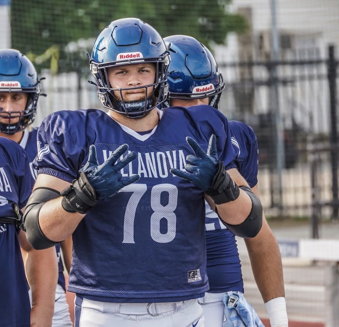 Villanova Football offensive lineman Tommy Broderick. Image courtesy of Nova Football Recruiting’s Instagram account.