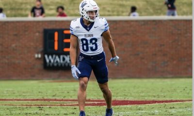 Villanova sophomore receiver Braden Reed lines up out wide. Image courtesy of Braden Reed's Instagram account.