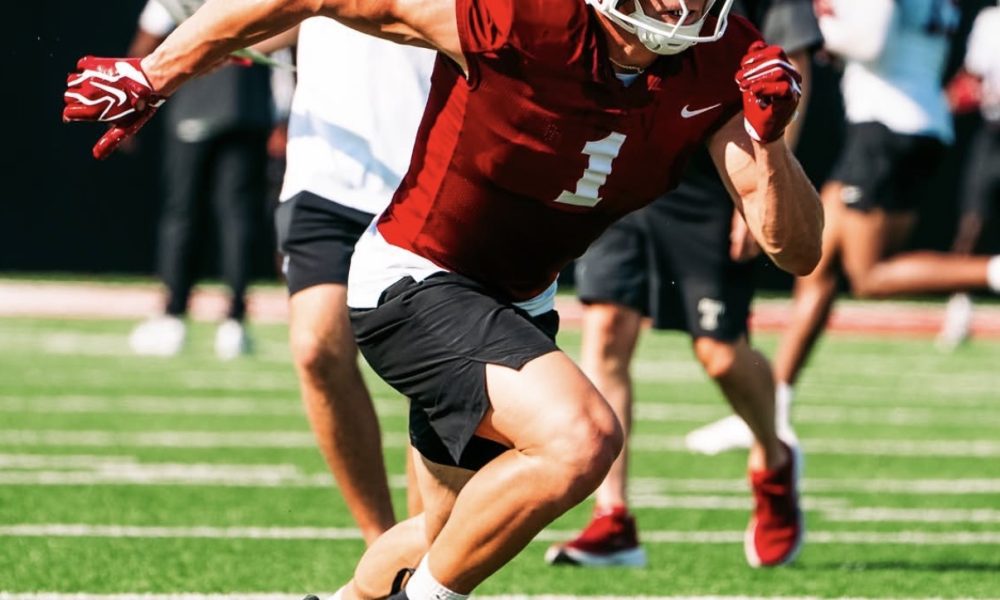 Temple wide receiver Colin Chase runs a route in practice. Image courtesy of Colin Chase's Instagram account.