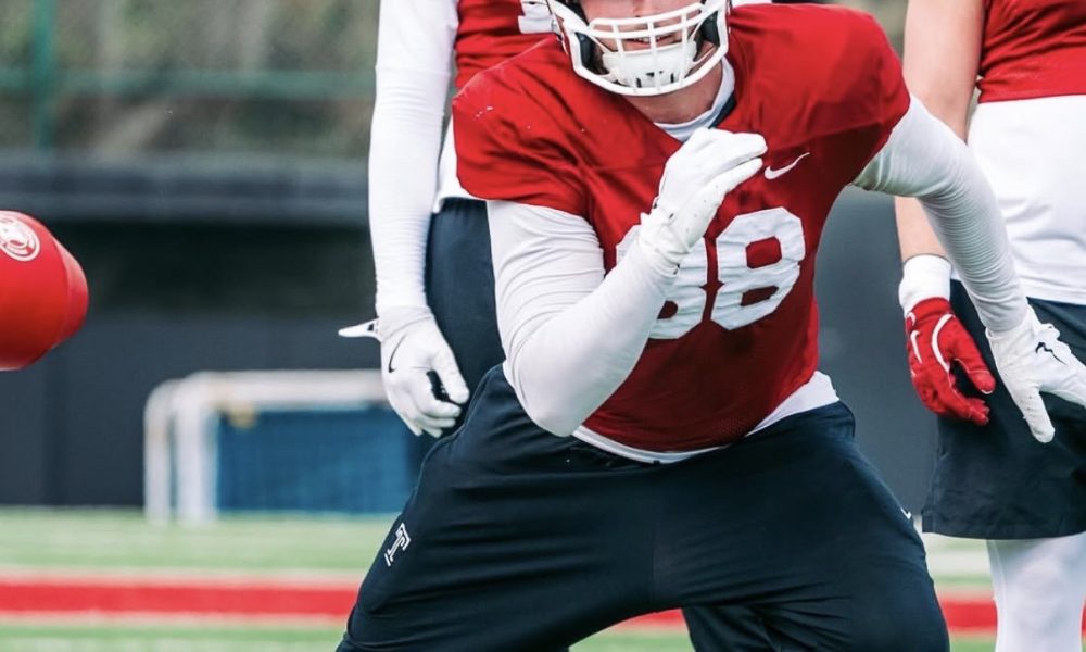 Temple Football tight end Peter Clarke. Image courtesy of Temple Football's Instagram account.