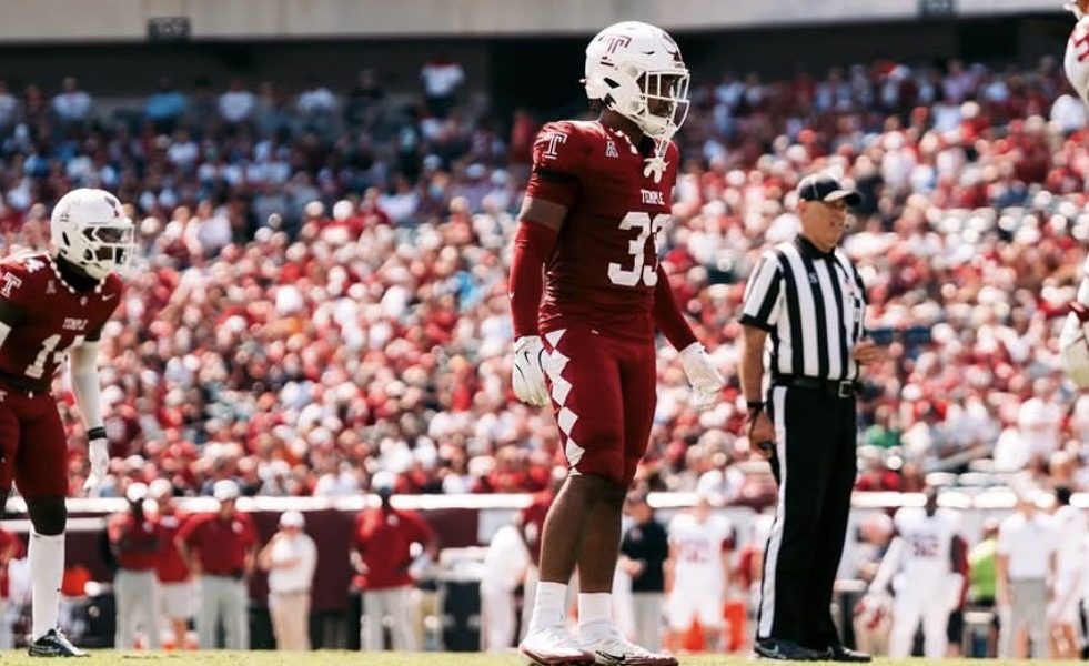 Temple linebacker Damien "Curly" Ordonez. Image courtesy of Curly Ordonez's Instagram account.