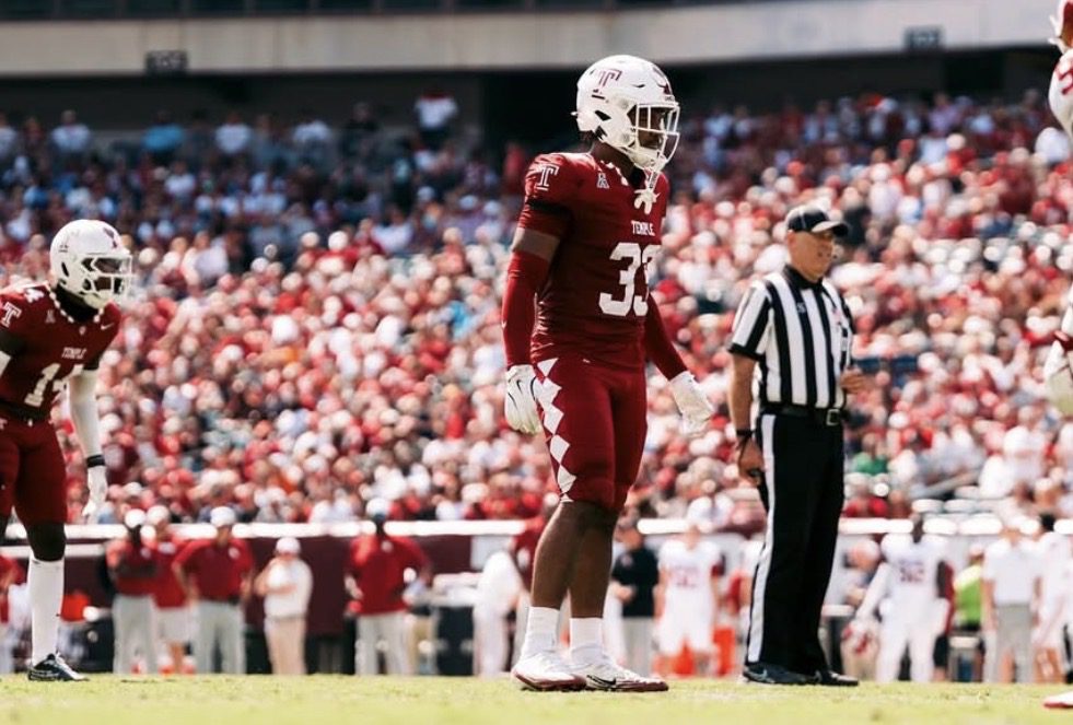 Temple linebacker Damien "Curly" Ordonez. Image courtesy of Curly Ordonez's Instagram account.