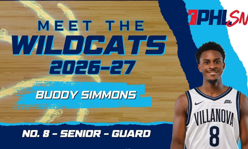 Villanova senior guard Buddy Simmons. Graphic by Griffin Floyd/Philadelphia Sports Now