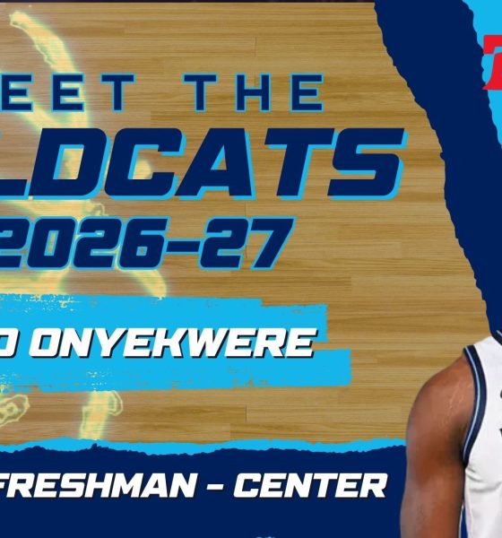 Villanova center Nico Onyekwere. Graphic by Griffin Floyd/Philadelphia Sports Now
