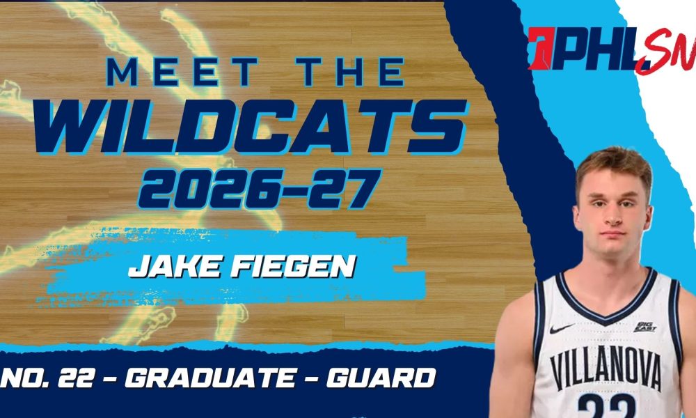 Villanova graduate guard Jake Fiegen. Graphic by Griffin Floyd/Philadelphia Sports Now