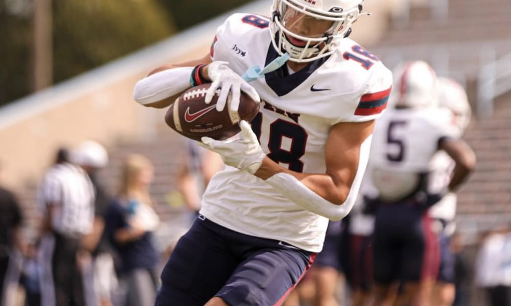 Penn receiver Ronan Johannson makes a catch. Image courtesy of Ronan Johannson's Instagram account