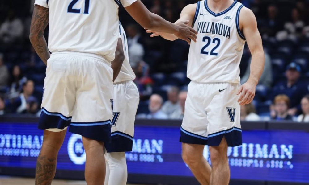 Villanova seniors Devin Royal (21) and Jake Fiegen (22). Image via Nova MBB's Instagram account