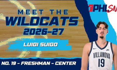 Villanova freshman center Luigi Suigo. Graphic by Griffin Floyd/Philadelphia Sports Now