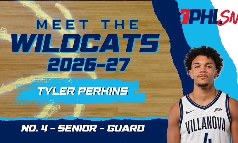 Villanova senior guard Tyler Perkins. Graphic by Griffin Floyd/Philadelphia Sports Now