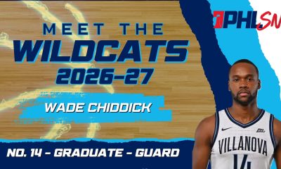 Villanova graduate guard Wade Chiddick. Graphic by Griffin Floyd/Philadelphia Sports Now
